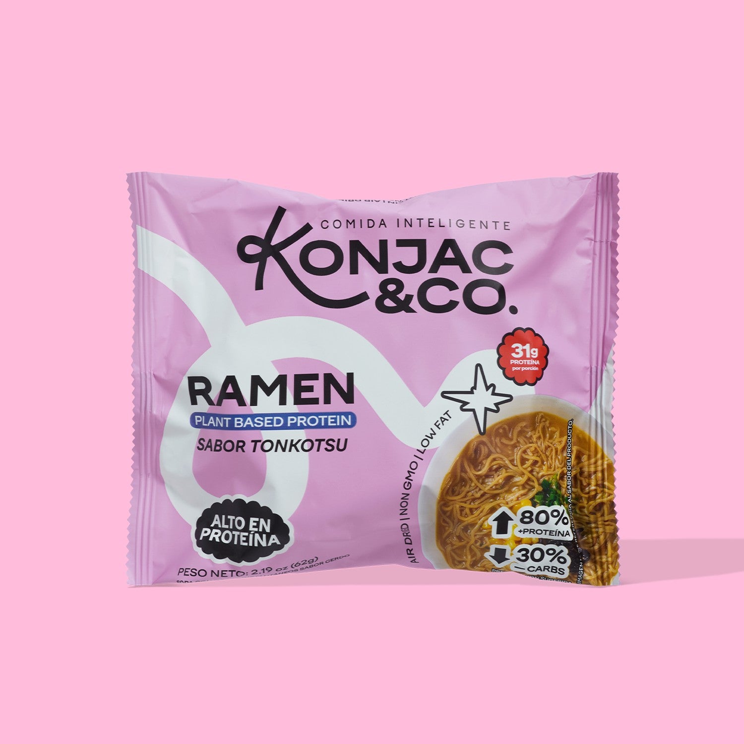 Ramen de Konjac | 6-Pack Bags | Sabor Tonkotsu Cerdo