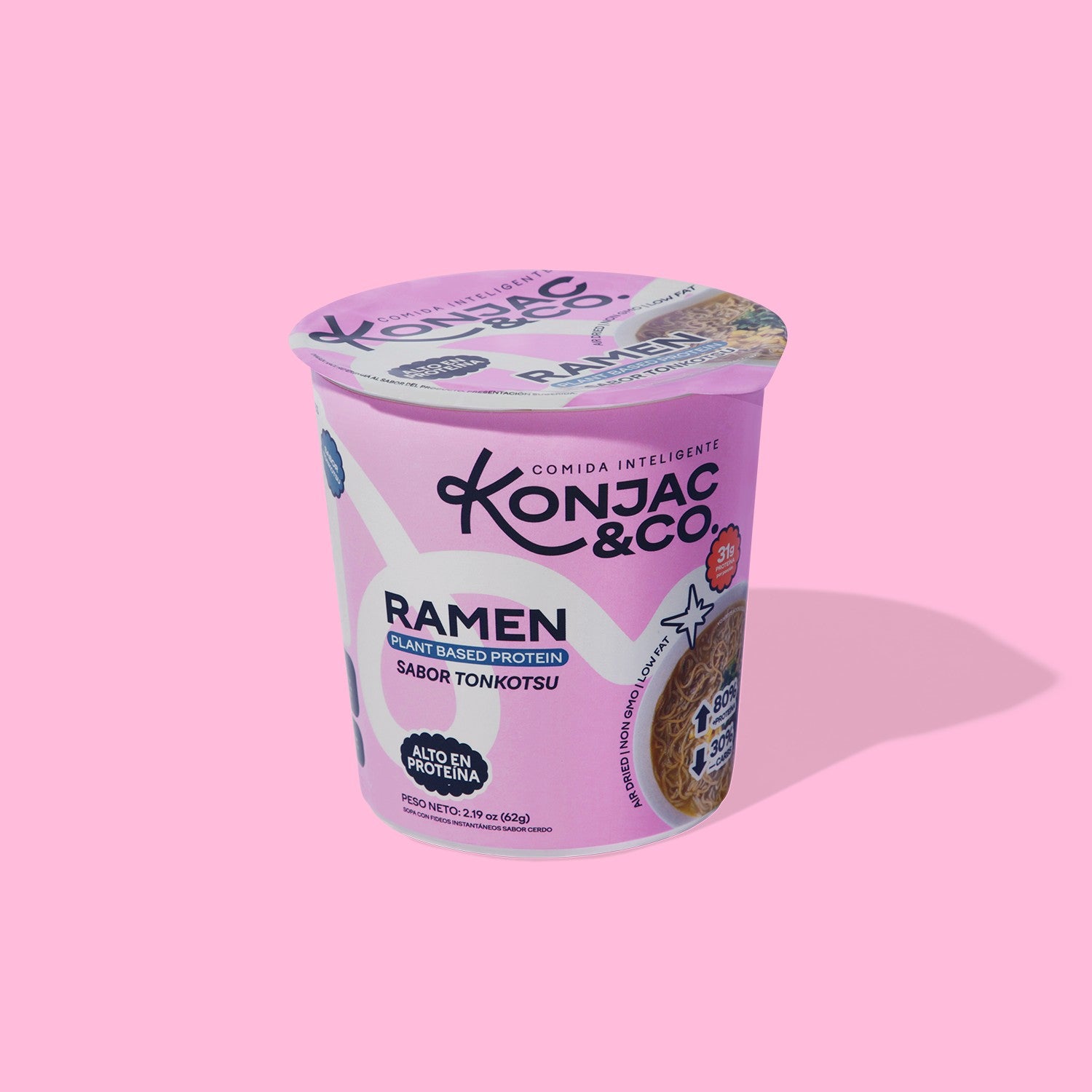 Ramen de Konjac | 6-Pack Cups | Sabor Tonkotsu Cerdo