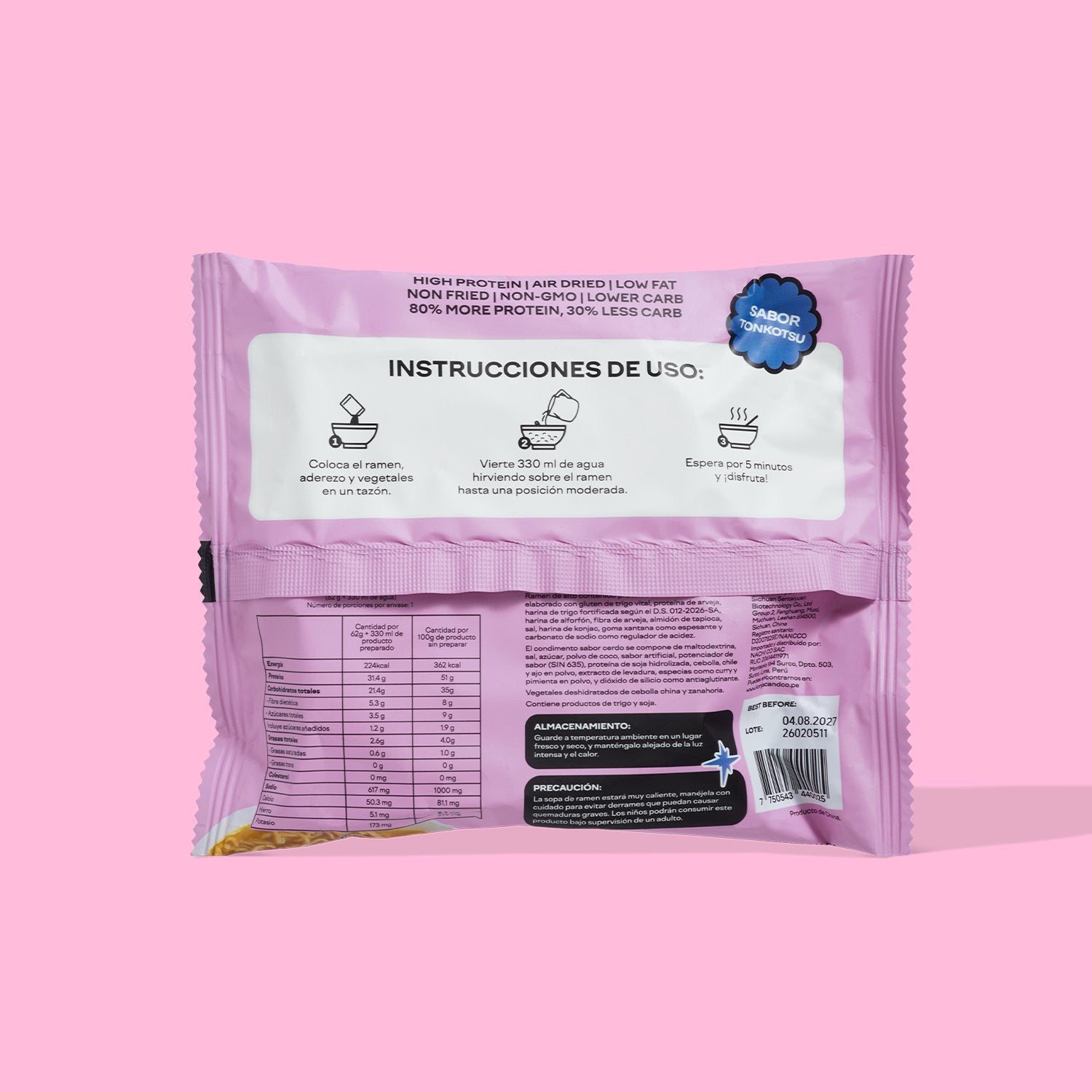 Ramen de Konjac | 6-Pack Bags | Sabor Tonkotsu Cerdo