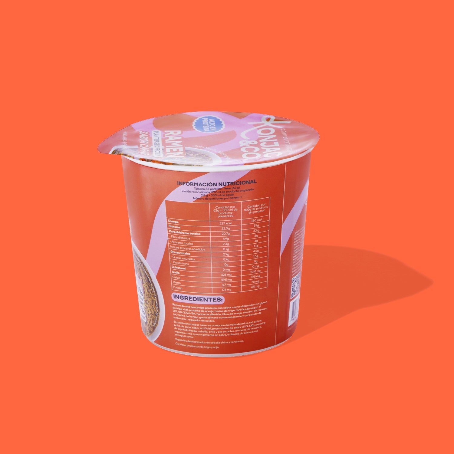 Ramen de Konjac | 6-Pack Cups | Sabor Carne Picante