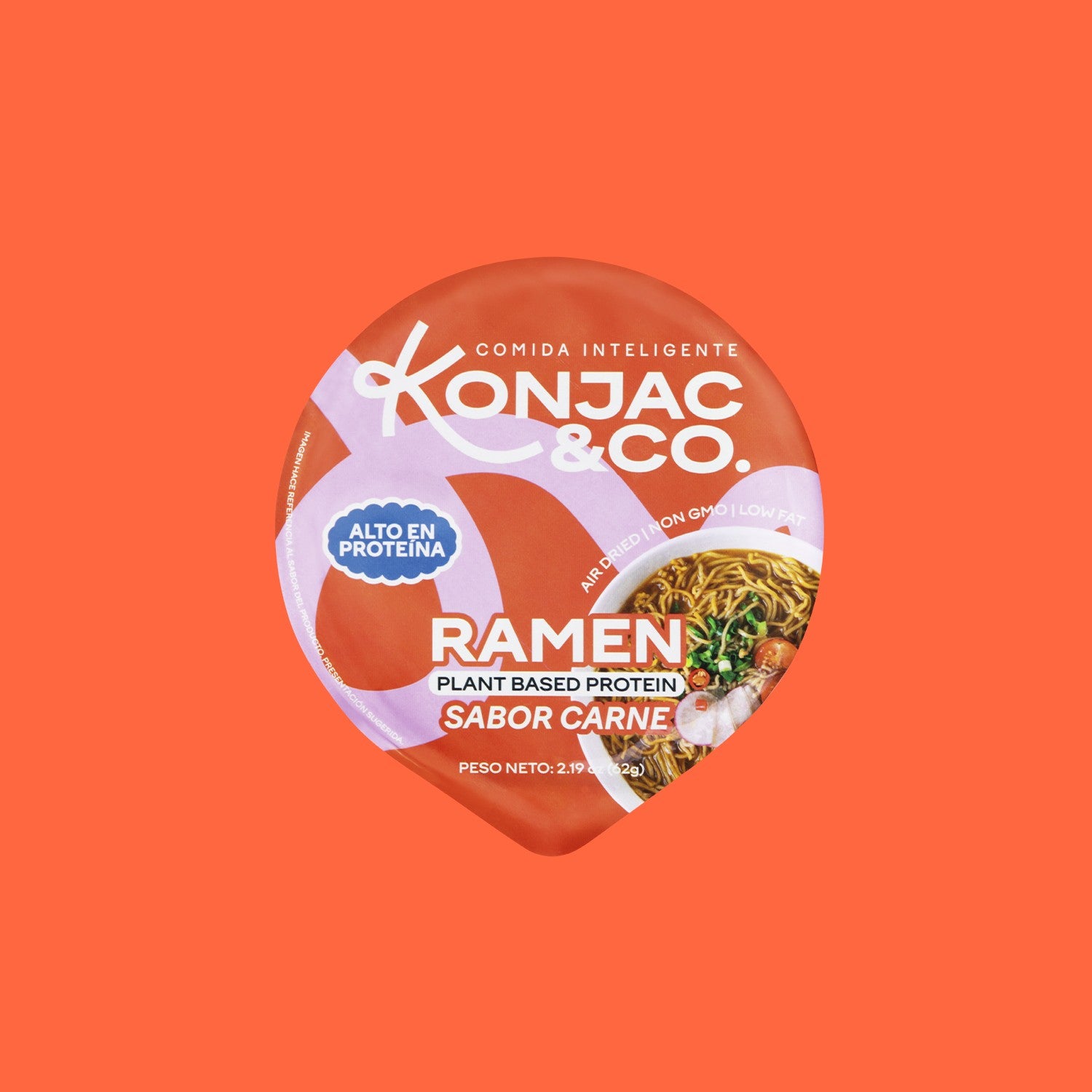 Ramen de Konjac | 6-Pack Cups | Sabor Carne Picante