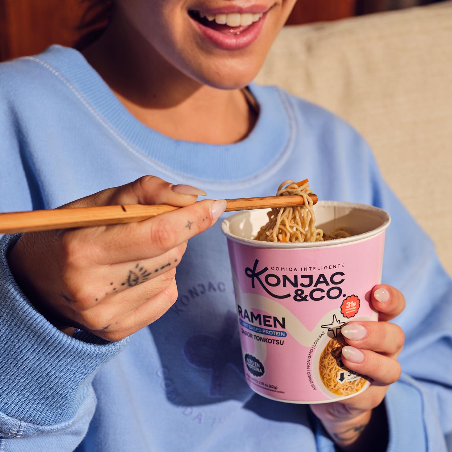 Ramen de Konjac | 6-Pack Cups | Sabor Tonkotsu Cerdo