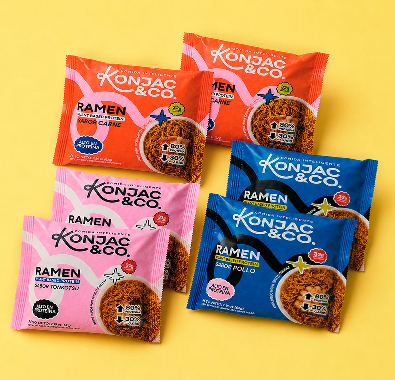Ramen de Konjac | Starter Pack x6 Bags | Mix de Sabores
